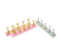 Healeved Soporte para Práctica de Arte de Uñas Base Magnética Estable, 3 Piezas Diseños de Estrellas y Corazones en Rosa y Colores Variados, Accesorio Adecuado para Decoración y