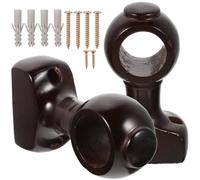 Healeved Soportes de Barra de Cortina de Madera 2 Piezas Soporte para Barra Central y Pared Color Rojo Marrón Cerrado Ø28 MM Accesorios para Cortinas Portacortinas Color Aleatorio
