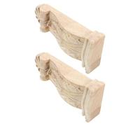 Healeved Soportes de Pared de Madera Tallada Estilo Europeo para Decoración Tradicional Romana, Ménsulas Resistentes para Muebles y Vigas, sin Pintura, 2 Unidades