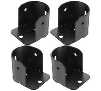 Healeved Soportes para Barra de Armario 4 Piezas de Hierro Negro Brida Soporte Lateral para Barra de Cortina Accesorio para Baño Lavadero y Armarios Montaje Seguro y Resistente