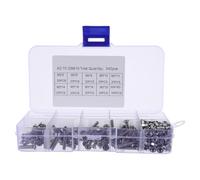 Healeved Surtido de Tornillos y Tuercas de Acero Inoxidable 340 Piezas Kit de Pernos Métricos y Arandelas Tornillos Autorroscantes para Reparaciones Industriales y Uso Exterior con Caja