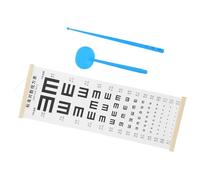 Healeved Tabla Optométrica Infantil para Examen de Visión Doble Cara con Letras E Marco de Madera Puntero Manual para Uso Doméstico y Control Visual Color Aleatorio Color Aleatorio