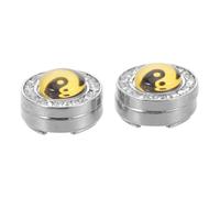 Healeved Tai chi Gemelos Cubiertas de Gemelo Botones de la Camisa Cubiertas de botón de Ropa de Bricolaje cubrebotones para Camisas de Vestir Adornos Brillantes para Ropa Aleación de Zinc