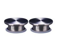 Healeved Tapa de Jarra Doméstica de Acero Inoxidable Diseño de Filtro y Anillo de Silicona, Paquete de 2 Piezas para Jarra de Agua Fría sin Rebabas