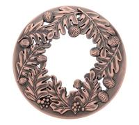 Healeved Tapa para Vela en Frasco, 9,5 cm (3,7 Pulgadas), Color Bronce Rojo. Funda para Vela aromática con decoración de Hojas, Pino y Bayas para Navidad.