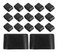 Healeved Tapas de Plástico Ovaladas para Patas de Silla y Mesa 20 Piezas 20x40 Mm Negras, Protectores para Muebles, Almohadillas Antideslizantes para Suelos de Madera, Protección Eficaz