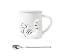 Healeved Taza de de Cerámica 360 Ml con Diseño Gato Color para Té y Adecuado para Uso Doméstico y Regalos Taza con Capacidad Media Segura y Duradera