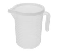 Healeved Taza Medidora Plástica con Escala Graduada 1000 Ml, Tapa Transparente, Recipiente Medidor Reutilizable para Líquidos, Jarra para Leche, Aceite y Café, Herramienta de