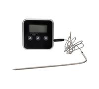 Healeved Termómetro para Barbacoa Sonda de Termómetro de Cocina Digital ABS Negro 50℃-70℃ Alarma de Temperatura Soporte y Gancho para Hornear y Asar