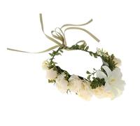 Healeved tiara floral flores casarse decoración fiesta novia guirnalda nupcial mucama dama de honor vid de pelo de boda elegante diadema de mujer de pelo Beige