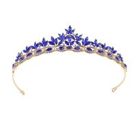 Healeved Tiaras de novia: Tiara de boda con forma de hoja - Diadema de reina con diamantes de imitación para mujer - Tocado de princesa para novia - Accesorios para el cabello para cumpleaños y