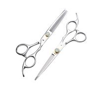 Healeved Tijeras de Peluquería de Acero Inoxidable para Corte Recto Herramienta Profesional para Barbería y Uso Doméstico Resistentes y Duraderas Tijeras de Peluquero Punta Roma para