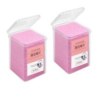 Healeved Toallitas de Tela No Tejida Rosa para Limpiar Pegamento de Pestañas, 400 Piezas Previenen Obstrucción de Botella, Ideales para Salón y Viaje