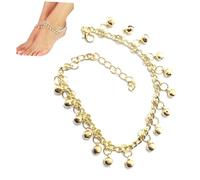 Healeved Tobillera Con Cadena De Campana Ajustable Decorativa A La Moda Dorada