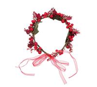 Healeved Tocado de Frutas Artificiales Elegante para Novia Decoración de Cabello para Fiesta de Navidad Diadema con Diseño de Guirnalda