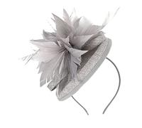 Healeved Tocados Para Mujer Tocado Sombrero Flor Malla Cintas Diadema Cóctel Fiesta De Té Tocado Para Niñas Y Mujeres - Gris