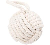 Healeved Tope de Puerta Decorativo Cuadrado Artesanal Bola Anticolisión Tope Multifunción de Algodón y Cuerda de Lino Accesorio para Hogar Oficina y Restaurante