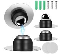 Healeved Topes de Puerta Magnéticos Adhesivos Negros 5 CM 2 Unidades Acero Inoxidable Soporte para Mantener Puertas Abiertas en Apartamentos Caravanas y Remolques