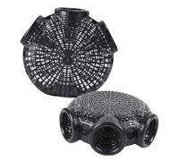 Healeved Trampa para Cangrejos de Río Reutilizable de Plástico Negro Jaula Portátil Boca Invertida para Anguilas y Peces Pequeños Pack de 2 Unidades para Pesca Río y Mar