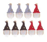 Healevede Madera Material Plástico Forma de Papá Noel 9 Piezas Diseño y Adorable Varios Estilos para Navideña para Manualidades y Adornos Varios Estilos