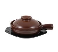 Healifty 1 juego Cacerola de Cerámica con Asa para Cocción Casa para Sopa Estofado y Recetas Incluye Bandeja Utensilio de Cocina Práctico y Elegante