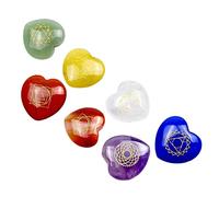 Healifty 1 Juego De Chakras Manualidades De Amor Juegos De Yoga Tostones Forma De Corazón Piedras Curativas Cristales Piedras Preciosas De Chakra Piedra De Relajación Mental