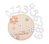 Healifty 1 juego Tarjetas de Madera para Bebés Carteles Mensuales de Crecimiento para Recién Nacidos con Diseño de Flor Accesorios Fotográficos para Momentos Especiales