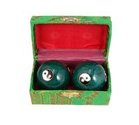 Healifty - 1 par de bolas de masaje chino con patrón de tai chino, para masaje de manos, herramienta de masaje de mano para circulación sanguínea muscular, 47 mm