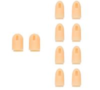 Healifty 10 Fundas de Dedos de Silicona Color Carne para Manicura, Puntas Artificiales Reutilizables, 1 Set 10 Piezas para Práctica de Uñas y Arte de Uñas en Dedos