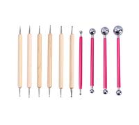 healifty 10 pieza metal Stylus Ball Modelaje para herramientas Kit (Rosa)