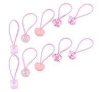 Healifty 10 Piezas de Coleteros Pelo Niña, Cintas Elásticas Rosa Diseño de Corazones, Tamaño Pequeño, Accesorio Decorativo para Uso Diario, Bandas para Cabello de Ñiño