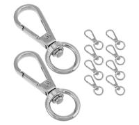 Healifty 10 piezas Ganchos Giratorios para Llavero con Cierre Desmontable para Cordón de Teléfono Móvil Clips Multifuncionales para Llaves y Colgantes Accesorios Ajustables Metal Plateado