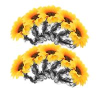 Healifty 10 piezas Gomas Elásticas para Pelo de Tela Simulada Bandas Elásticas con Flores de Girasol Colores Vivos y Resistentes para Mujeres y Niñas Accesorio Decorativo Versátil para