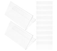 Healifty 10 Portanombres para Asientos de Mesa Transparentes de Plástico Pet, Doble Cara, 12x6 Cm, Paquete de 10 Unidades, para Conferencias y Eventos en Escritorio