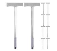 Healifty 10 Soportes de Mano para Carteles Varilla de Acero Inoxidable de 40 CM y Pinza Cuadrada de 5 MM Soporte Portátil para Señalización Aeropuertos Exposiciones y Eventos