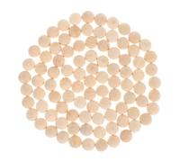 Healifty 100 Cuentas de Madera Natural Medias Esferas 30 MM para Manualidades Decoración Bricolaje Materiales Creativos DIY Juegos Educativos