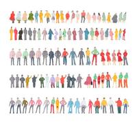 Healifty 100 Figuras Decorativas de Plástico para Muebles Muñecos Pequeños Miniatura 1/75 1/100 1/150 1/200 25 Piezas de Cada Tamaño Colores Variados Ideales para Decoración de Mesa