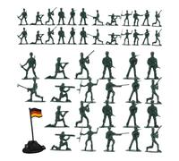 Healifty 100 Figuras Mini Soldados Militares de Plástico Color Verde Militar, Set de 100 Piezas para Manualidades, Decoración de Micropaisajismo y Escenas en Miniatura