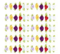 Healifty 100 Piezas de Accesorios de Bordado Flores de Cinta y Hojas para Decorar Ropa en Proyectos DIY Artesanales