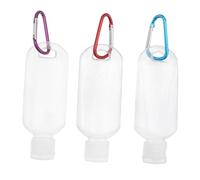 Healifty 10piezas Botellas Recargables de Viaje 50Ml con Mosquetón Botes Rellenables a Prueba de Fugas para Champú Gel Protector Solar y Loción