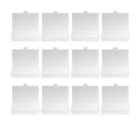 Healifty 12 Cajas de Almacenamiento Plástico Transparente Bisagras Contenedores Rectangulares Pequeños 135X8X3 CM Mini Estuches Tapa para Manualidades Joyería y Organización Hogar