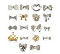 Healifty 18 piezas Decoración Uñas Brillo Diamantes Perlas Mariposas Aleatorias Manicura DIY Accesorios Uñas Fiesta Elegante