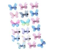Healifty 18 Piezas Pinzas para Pelo Mini Ligeras Clips para Cabello Fino con Diseño Doble de Gasa Accesorios Decorativos para Bodas Fiestas y Uso Diario Color Aleatorio