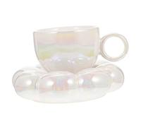 Healifty 1Juego Taza de Café de Cerámica Elegante con Platillo Diseño y para Café y Leche Color para Uso Diario y Suministro de Postres