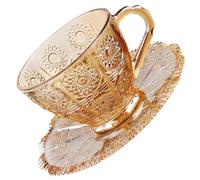 Healifty 1Juego Taza de Vintage con Platillo de Vidrio Exquisito para Café y Leche Diseño Elegante y Funcional para de