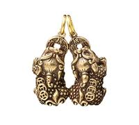 Healifty 2 colgantes Pi Xiu de latón antiguo chino Feng Shui Pi Yao Jewelry Charms Buena suerte riqueza figura manualidades para hacer collares, pulseras, llaveros, Dorado