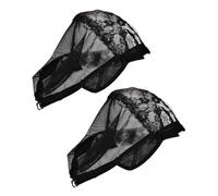 Healifty 2 Gorros Elásticos Ligeros y Transpirables para Peluca de Gasa Negra Ideales para Disfraces de Halloween y Uso en Películas
