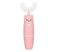 Healifty 2 Juegos de Silicona U- Gel Tipo Rosa para Oral Portátil - Protección Encantadora Blanqueamiento Limpieza Bebé Automático Niños Pequeños Cepillo de Dientes Forma de Cabeza