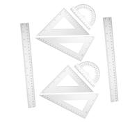 Healifty 2 Juegos Reglas Triangulares Transparentes Escuadra y Cartabón de Herramienta Geométrica Profesional para Estudiantes y Dibujo Aula o Oficina