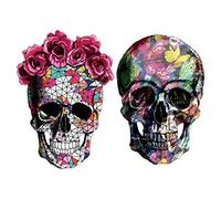 Healifty 2 parches adhesivos de calavera para Halloween, calcomanías de transferencia de calor para manualidades, chaquetas, jeans, ropa, camisetas